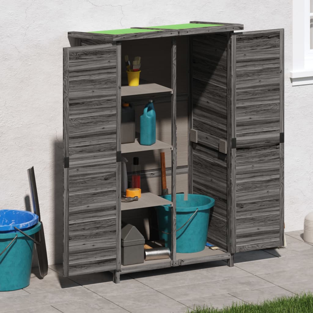 Vidaxl Garden shed 83x57x140 cm Solid pine Gray