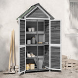 Vidaxx Gartenhaus 89x52,5x175 cm massives Kiefernholz grau