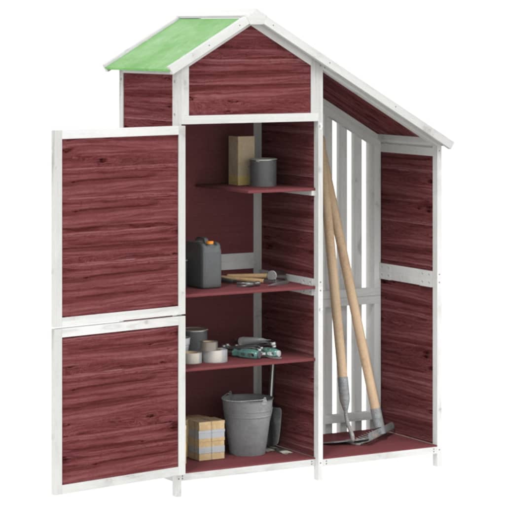 Vidaxl Garden Shed 120x53.5x170 cm Solid Pine Mocha -farvet