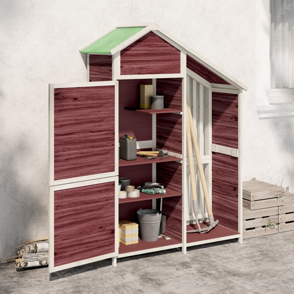 Vidaxl Garden Shed 120x53.5x170 cm Solid Pine Mocha -farvet