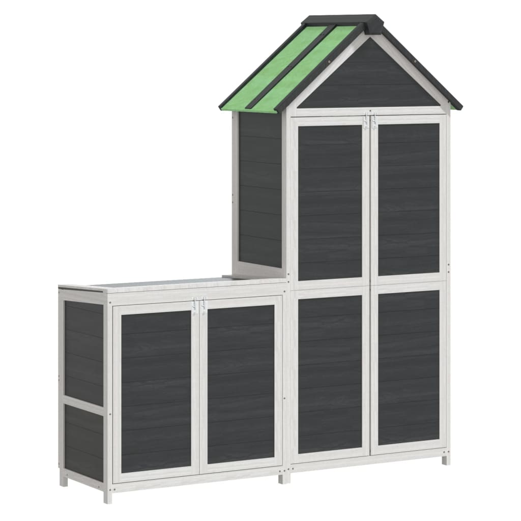 Vidaxl Garden Barn Garden Set grigio in pino solido