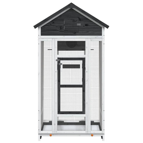 Vidaxx Voliere 91,5x53x170 cm massives Kiefernholz grau