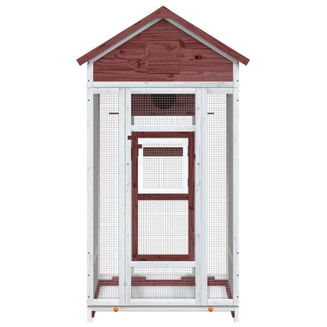 Vidaxx Voliere 91,5x53x170 cm massives Kiefernholz mokkafarben