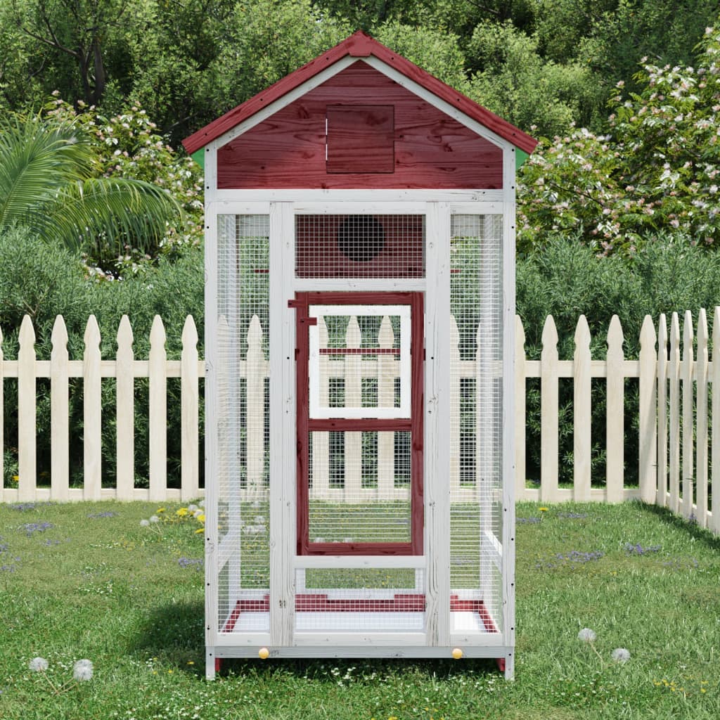 Vidaxx Voliere 91,5x53x170 cm massives Kiefernholz mokkafarben