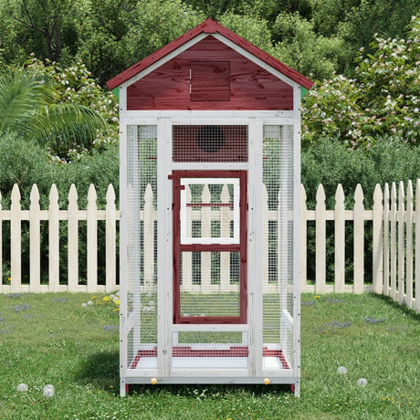 Vidaxx Voliere 91,5x53x170 cm massives Kiefernholz mokkafarben