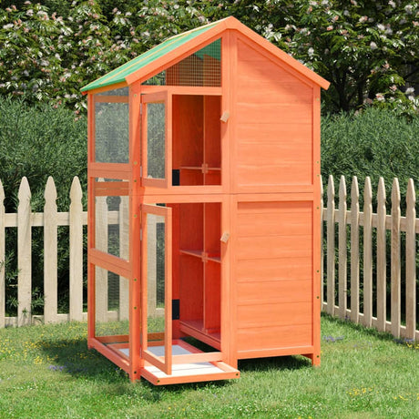 Vidaxx Voliere 97x81x152 cm massives Kiefernholz braun