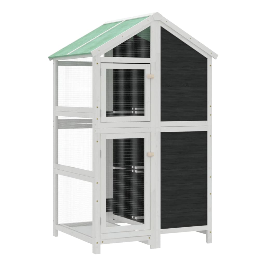 Vidaxl Aviary 97x81x152 cm Solid Pine Grey