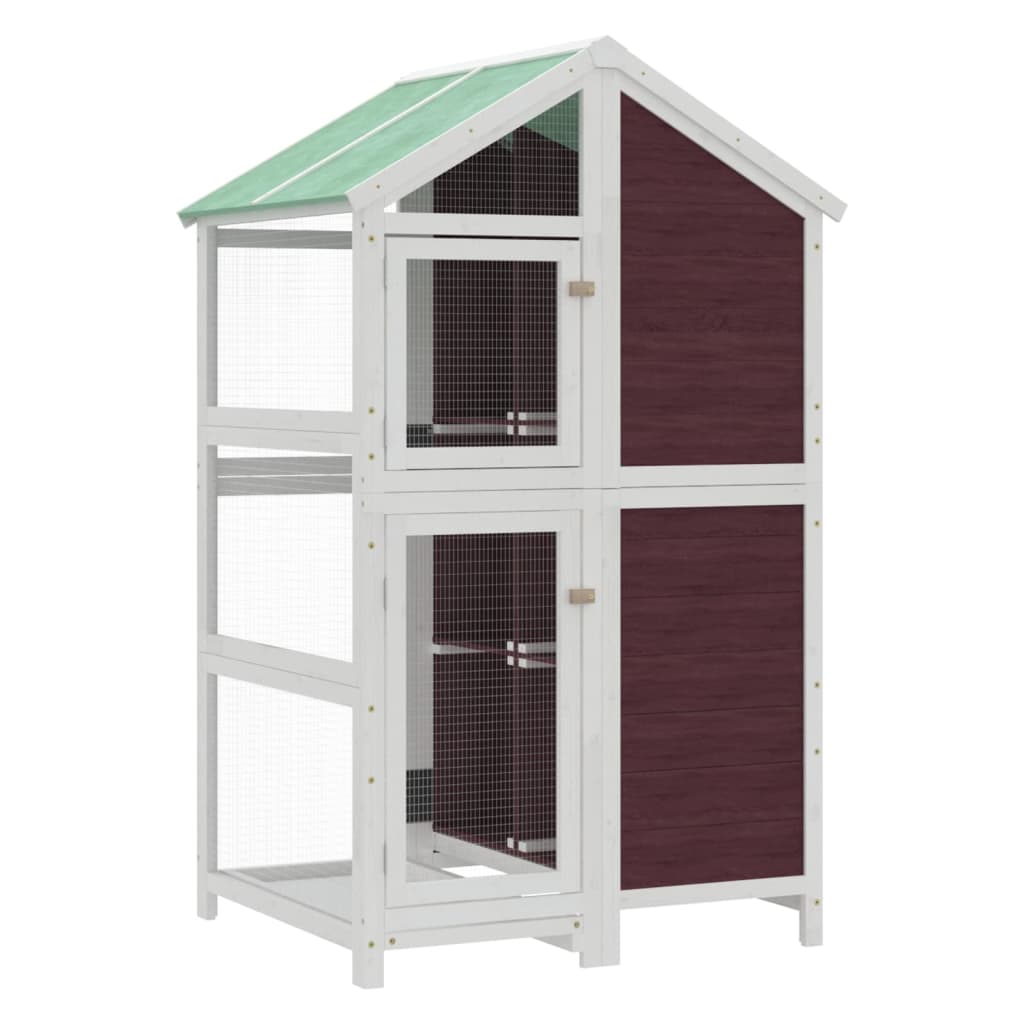 Vidaxl Aviary 97x81x152 cm Solid Pine Mugger -farvet