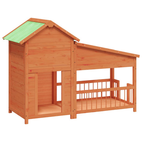 VidaXL Hundehütte 143x60,5x109 cm massives Kiefernholz braun