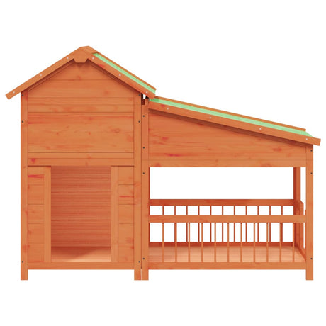 VidaXL Hundehütte 143x60,5x109 cm massives Kiefernholz braun