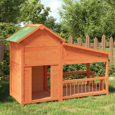 VidaXL Hundehütte 143x60,5x109 cm massives Kiefernholz braun