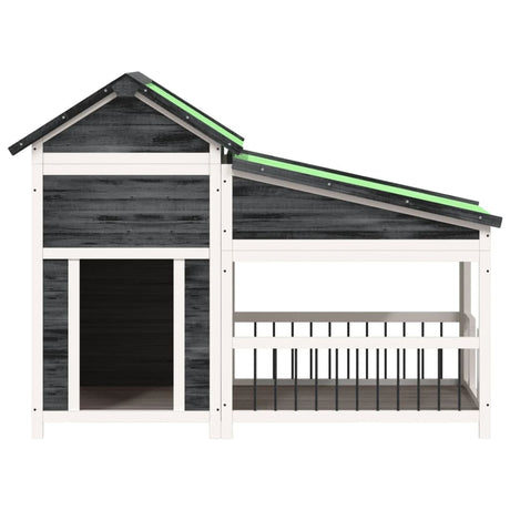 Vidaxx Hundehütte 143x60,5x109 cm massives Kiefernholz grau