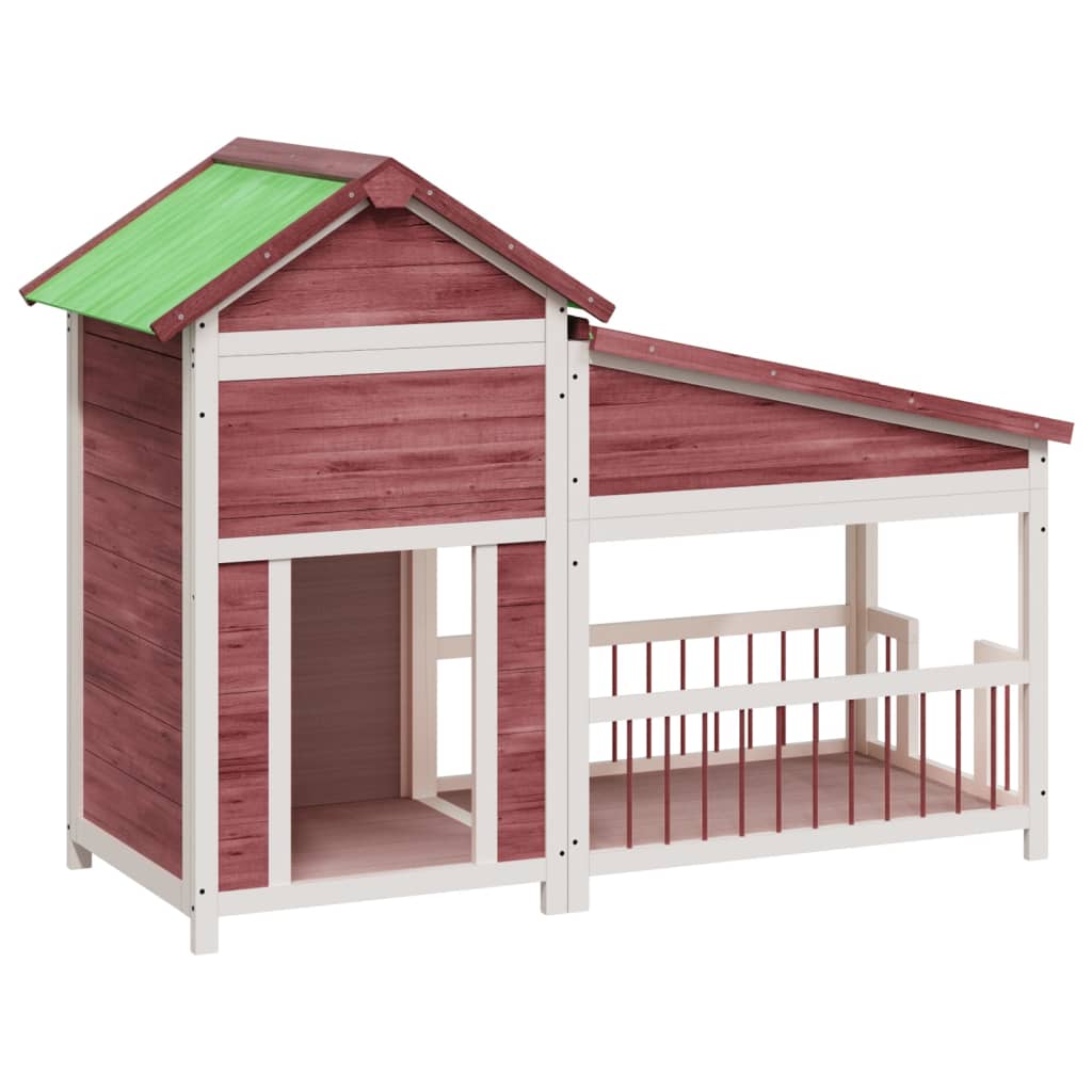 Vidaxl Dog Loft 143x60.5x109 cm Solid Pine Mugger -farvet