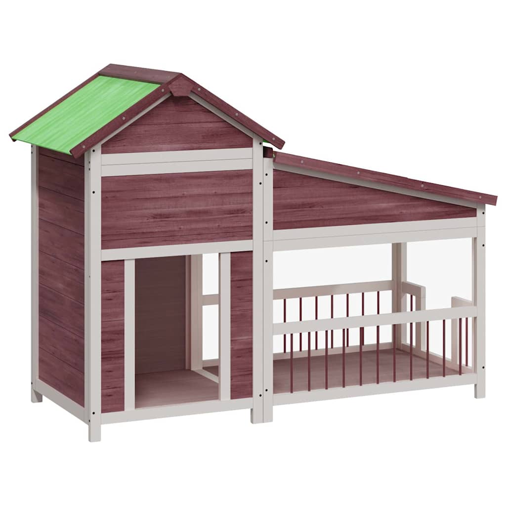 Vidaxxl Hundehütte 143x60,5x109 cm massives Kiefernholz mokkafarben