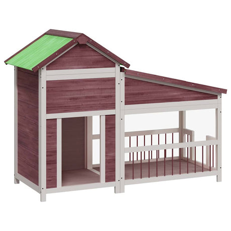Vidaxxl Hundehütte 143x60,5x109 cm massives Kiefernholz mokkafarben