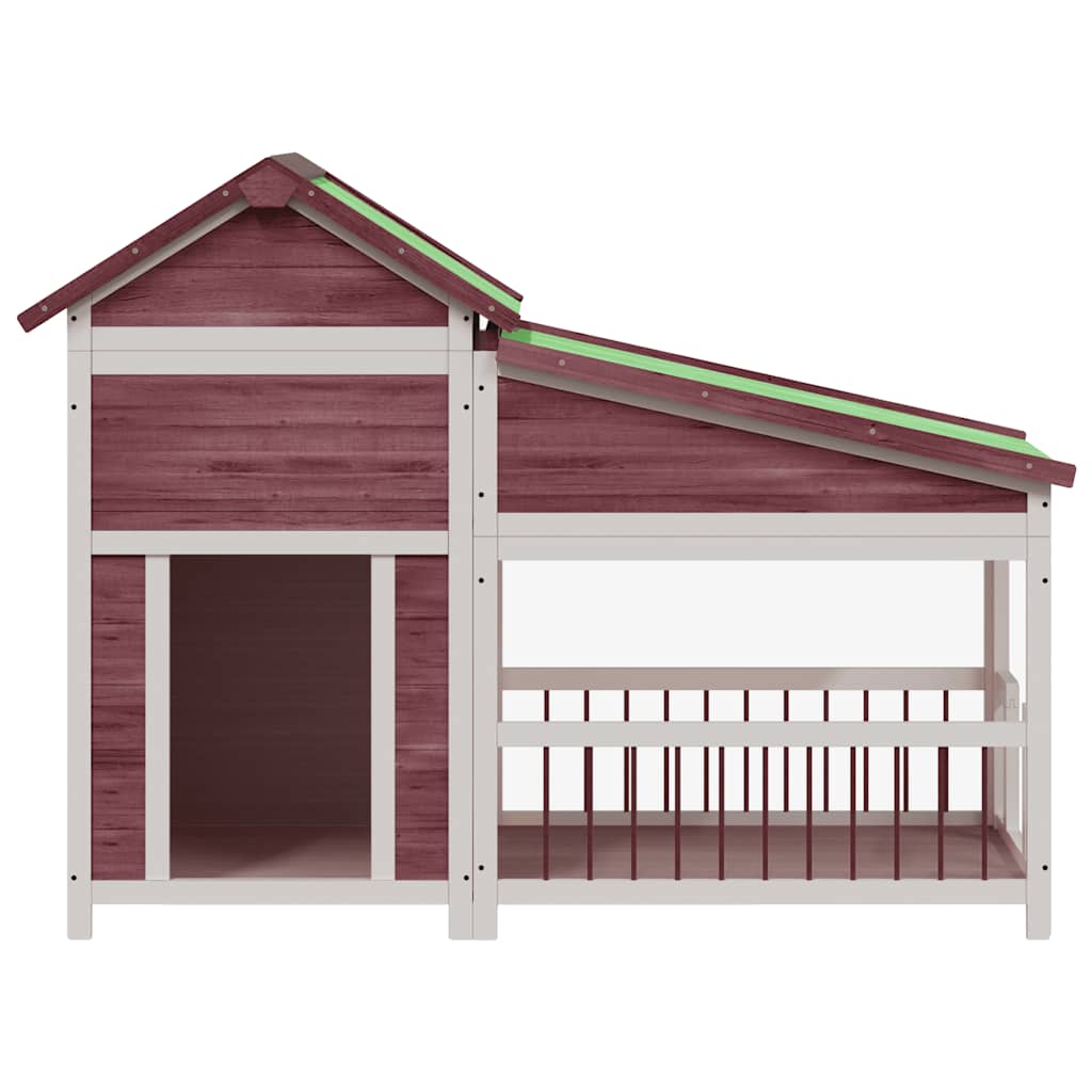 Vidaxxl Hundehütte 143x60,5x109 cm massives Kiefernholz mokkafarben