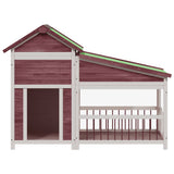 Vidaxxl Hundehütte 143x60,5x109 cm massives Kiefernholz mokkafarben