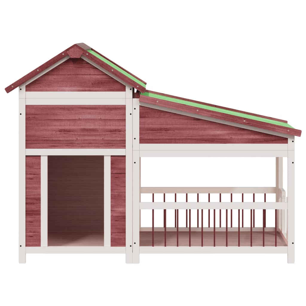 Vidaxl Dog Loft 143x60.5x109 cm Solid Pine Mugger -farvet