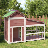 Vidaxl Dog Loft 143x60.5x109 cm Solid Pine Mugger -farvet