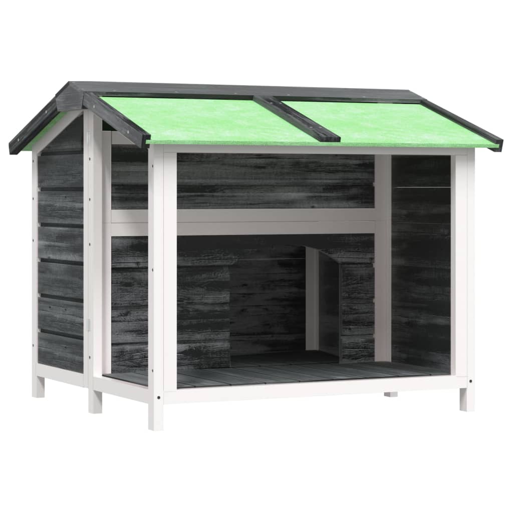 VidaXL Hundehütte 96x87x80,5 cm massives Kiefernholz grau