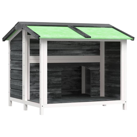 VidaXL Hundehütte 96x87x80,5 cm massives Kiefernholz grau
