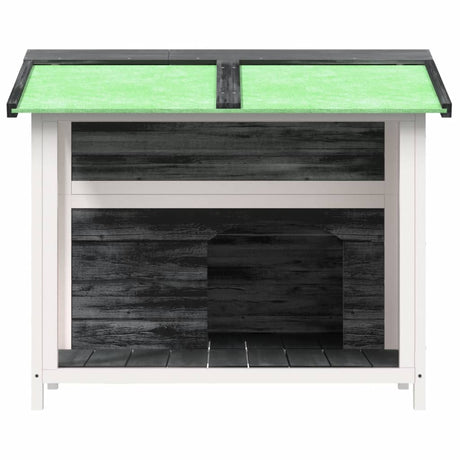 VidaXL Hundehütte 96x87x80,5 cm massives Kiefernholz grau