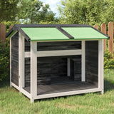 VidaXL Hundehütte 96x87x80,5 cm massives Kiefernholz grau