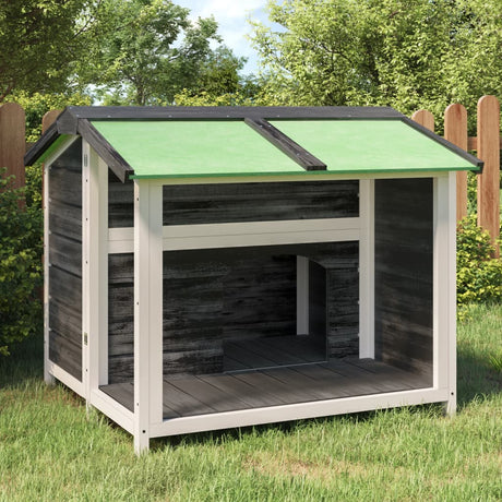 VidaXL Hundehütte 96x87x80,5 cm massives Kiefernholz grau