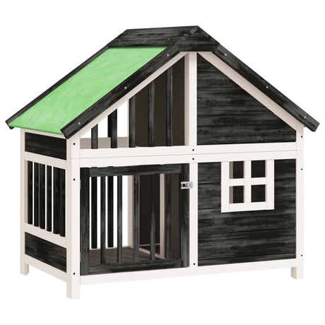 Vidaxxl Hundehütte 96x60,5x87 cm massives Kiefernholz grau