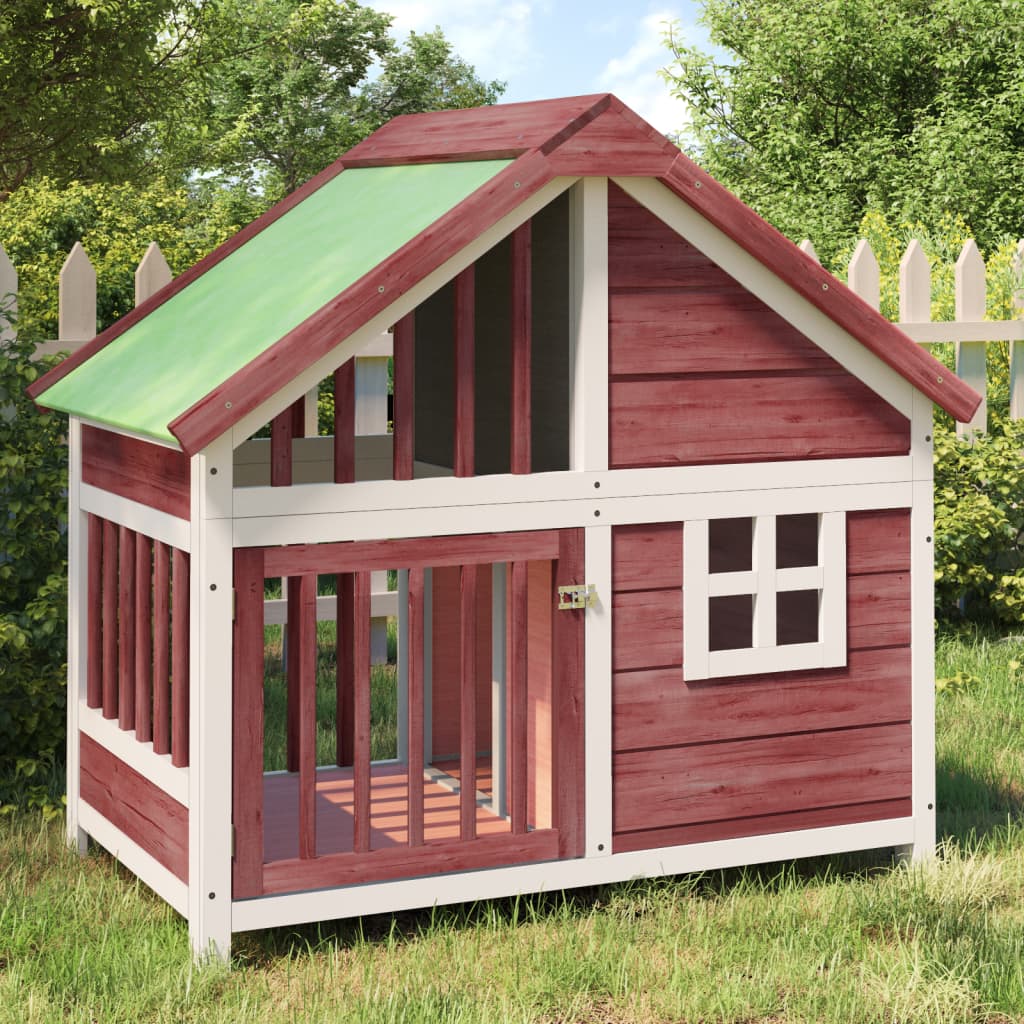 Vidaxxl Hundehütte 96x60,5x87 cm massives Kiefernholz mokkafarben