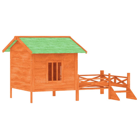 Vidaxxl Hundehütte 159x120x88,5 cm massives Kiefernholz braun