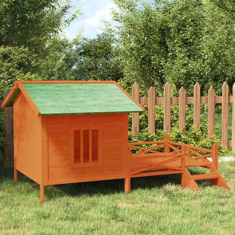 Vidaxxl Hundehütte 159x120x88,5 cm massives Kiefernholz braun