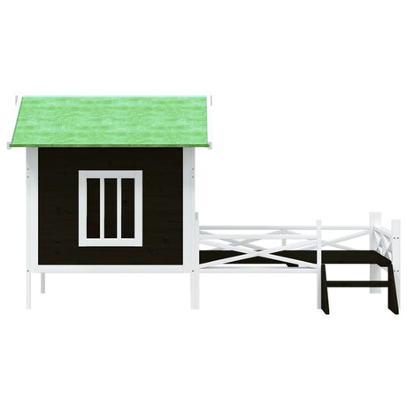 VidaXL Hundehütte 159x120x88,5 cm massives Kiefernholz grau