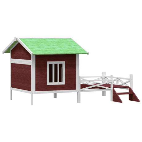 VidaXL Hundehütte 159x120x88,5 cm massives Kiefernholz mokkafarben