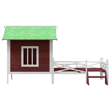 VidaXL Hundehütte 159x120x88,5 cm massives Kiefernholz mokkafarben