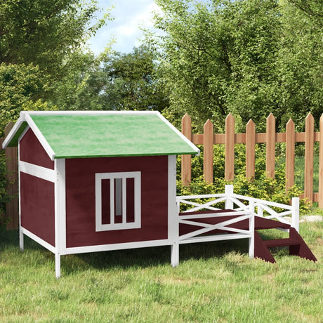 VidaXL Hundehütte 159x120x88,5 cm massives Kiefernholz mokkafarben