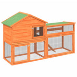 Vidaxx Kaninchenstall 185,5x60,5x109,5 cm massives Kiefernholz braun