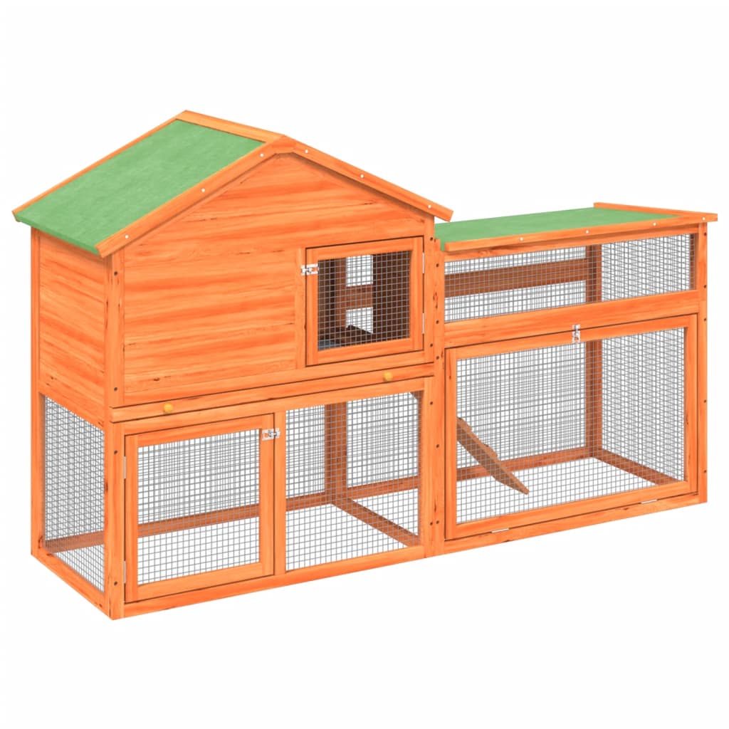 Vidaxl Rabbit Hutch 185,5x60,5x109,5 cm sosny sosny brąz