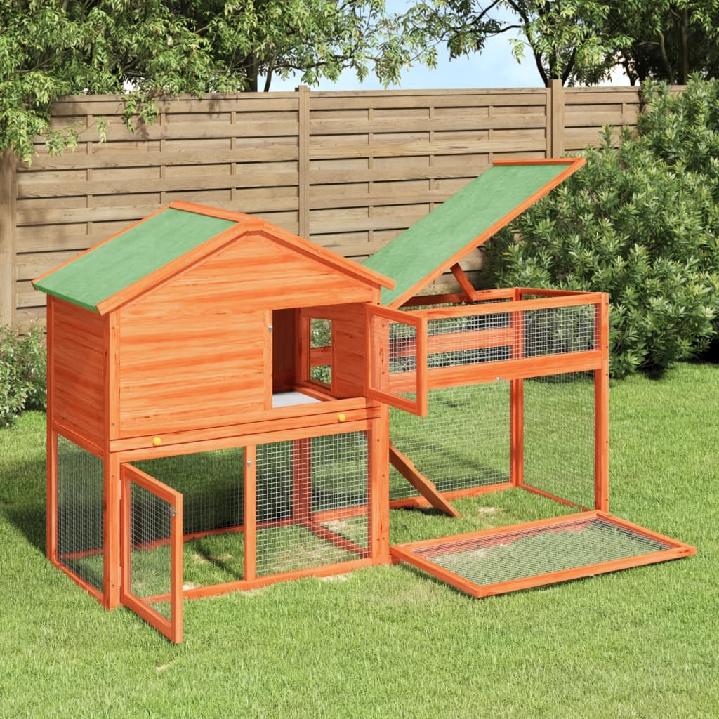 Vidaxl Rabbit Hutch 185,5x60,5x109,5 cm sosny sosny brąz