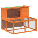Vidaxxl Kaninchenstall 102x90x84,5 cm massives Kiefernholz braun