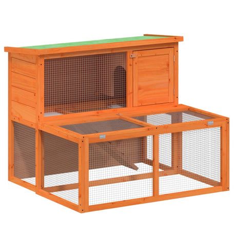 Vidaxxl Kaninchenstall 102x90x84,5 cm massives Kiefernholz braun
