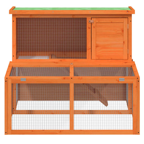 Vidaxxl Kaninchenstall 102x90x84,5 cm massives Kiefernholz braun
