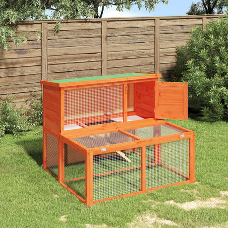 Vidaxxl Kaninchenstall 102x90x84,5 cm massives Kiefernholz braun