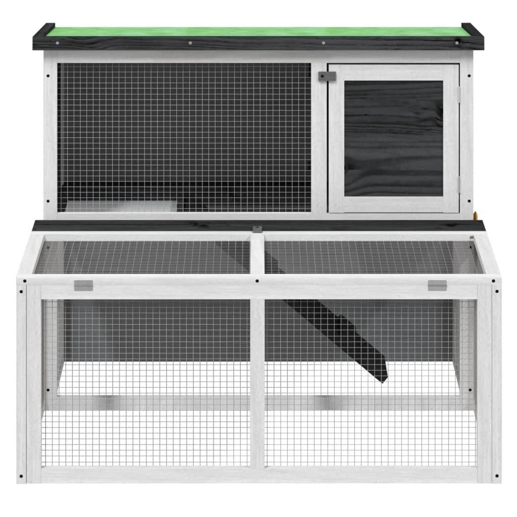 Vidaxxl Kaninchenstall 102x90x84,5 cm massives Kiefernholz grau