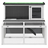 Vidaxxl Kaninchenstall 102x90x84,5 cm massives Kiefernholz grau