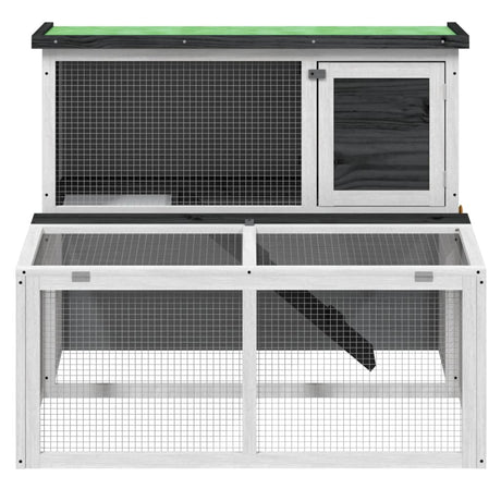Vidaxxl Kaninchenstall 102x90x84,5 cm massives Kiefernholz grau