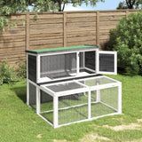 Vidaxxl Kaninchenstall 102x90x84,5 cm massives Kiefernholz grau