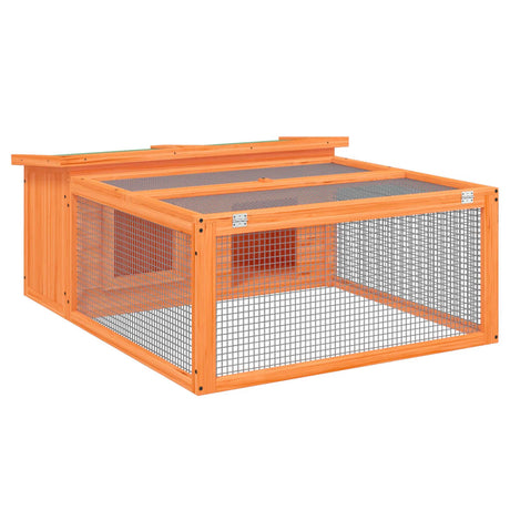 Vidaxxl Kaninchenstall 117,5x97x47,5 cm massives Kiefernholz braun