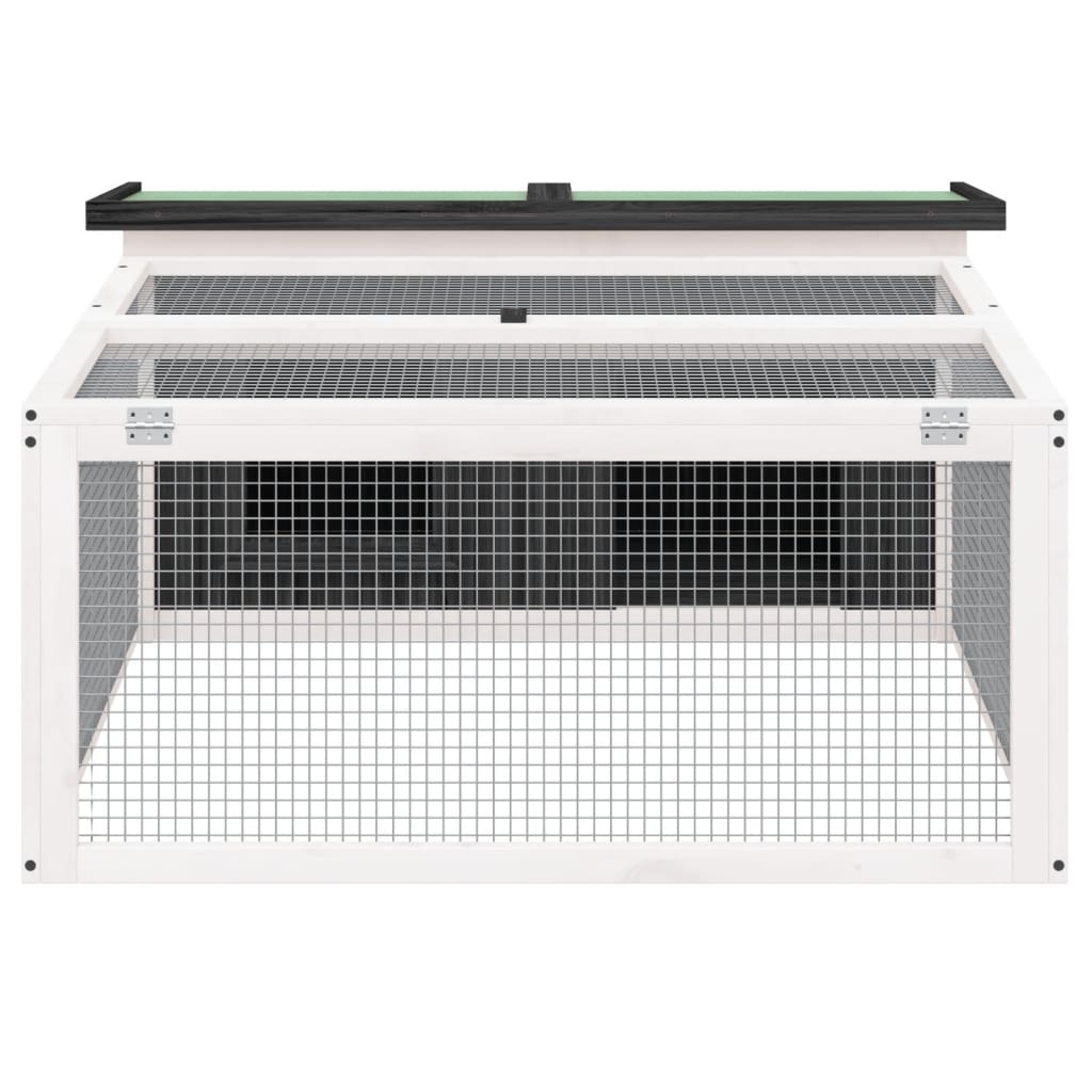 Vidaxxl Kaninchenstall 117,5x97x47,5 cm massives Kiefernholz grau