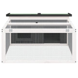 Vidaxxl Kaninchenstall 117,5x97x47,5 cm massives Kiefernholz grau
